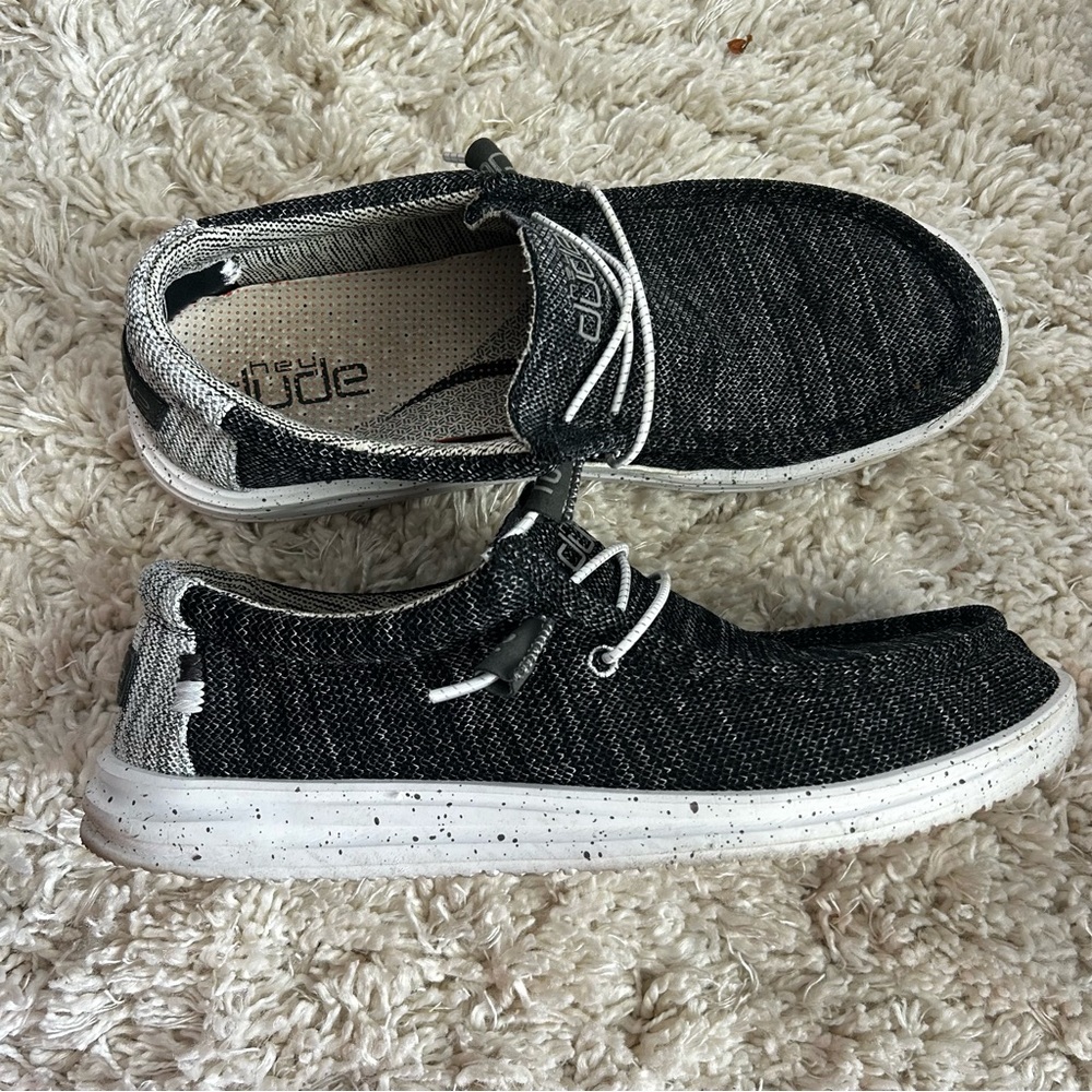 Hey Dude Wally Free Phantom Gray Black Shoes Size 12